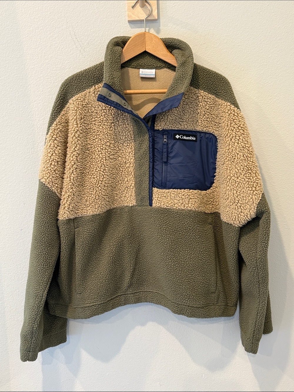 Columbia Lodge Sherpa Pullover Women’s‎ XXL Snap Up Jacket